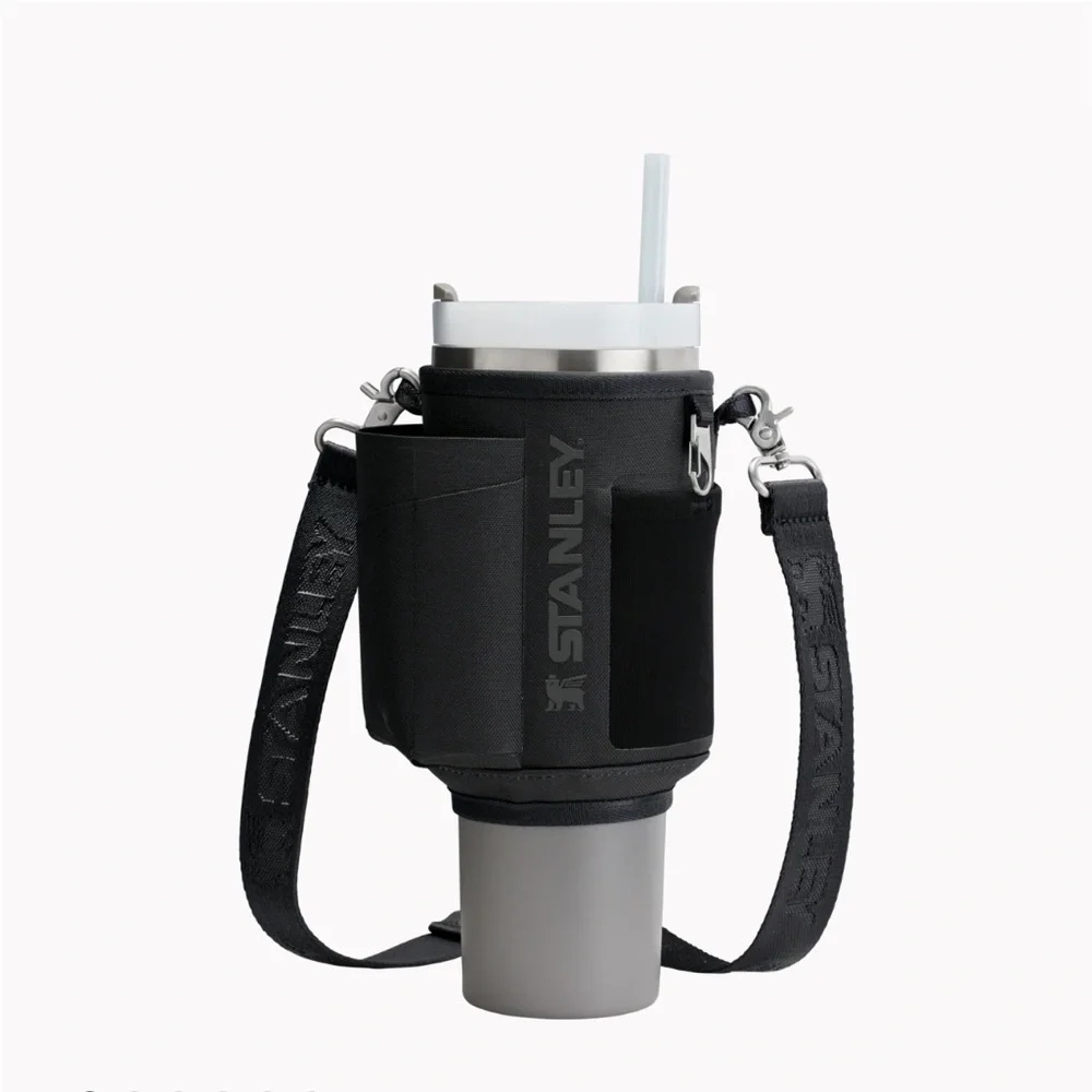 Stanley Black and Gray Tumbler with Carry Strap - Picture 1 of 3
